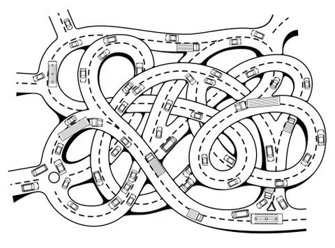 Highway junction Stock Illustration