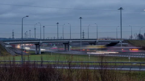Highway junction at night Stock-Footage 98431814