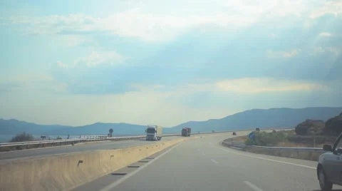 Highway  Landscape in sunshine Stock Footage 53321456