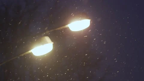 Highway light snow is falling Stock Footage 156568417