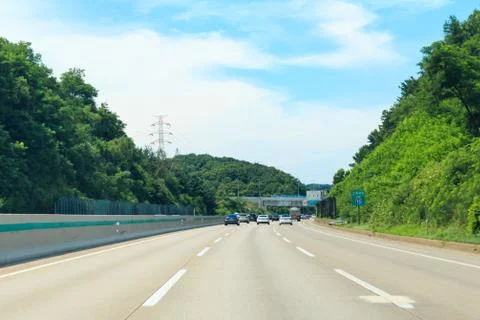 Highway with light traffic Stock Photos