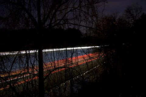 Highway light trails Stock Photos