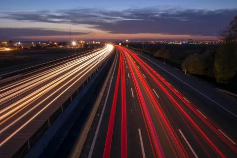 Highway lights Stock Photos