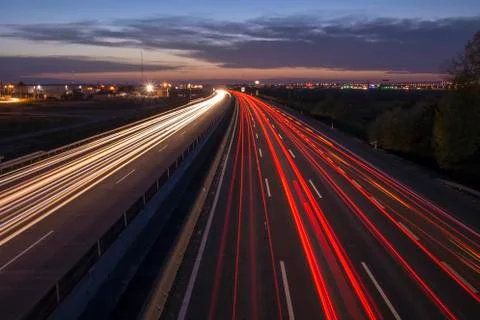 Highway lights Stock Photos