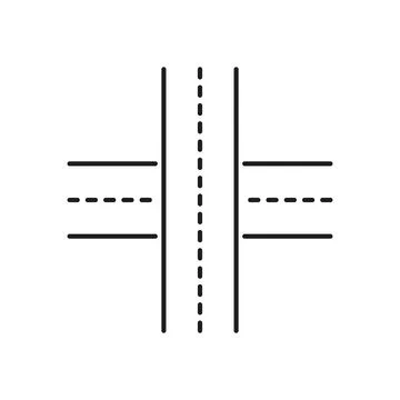 Highway line icon, road intersection traffic route Illustrazione stock