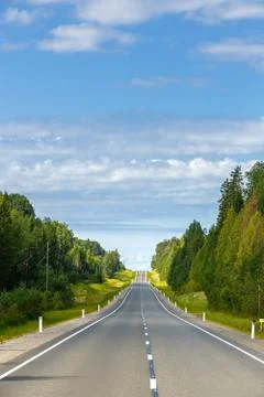 Highway with markings on the sky background. Stock Photos