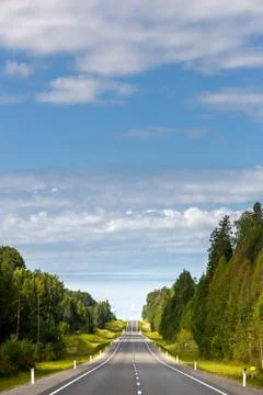 Highway with markings on the sky background. Stock Photos