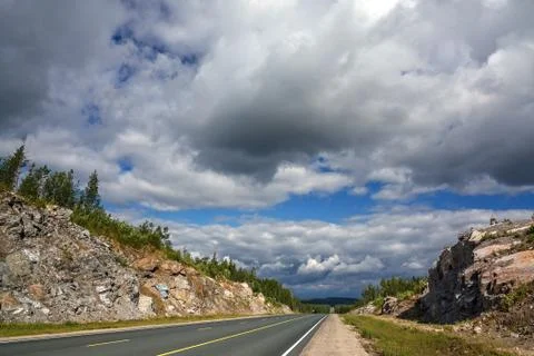 Highway with markings on the sky background. Stock Photos