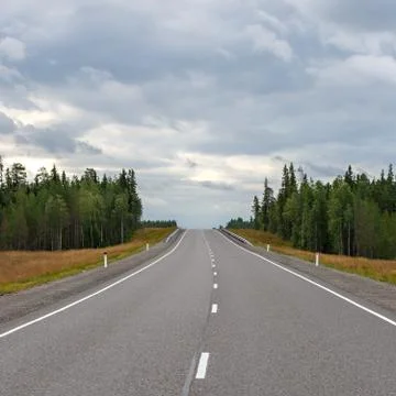 Highway with markings on the sky background. Stock Photos