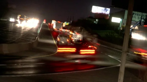 Highway Merging Point - Time Lapse Stock-Footage 115430
