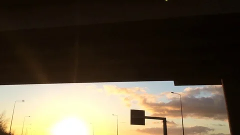 Highway Motorway Sunset Stock Footage 84892690