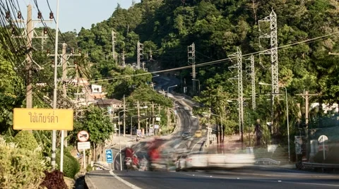 Highway mountain road time lapse Stock Footage 61077681