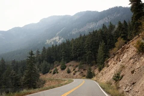 Highway in the mountains, Canada. Stock Photos