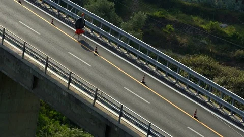 Highway in the mountains, close-up. Stock Footage 72513188