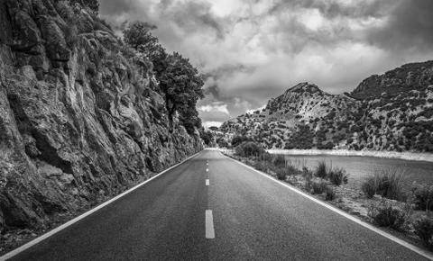 Highway in the mountains Stock Photos