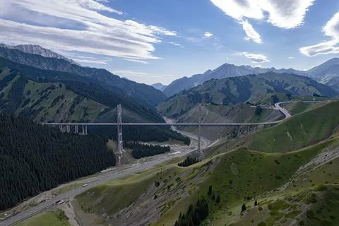 Highway in the mountains Stock Photos