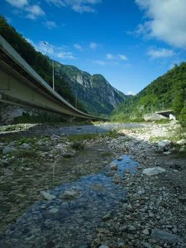 Highway in the mountains 스톡 사진