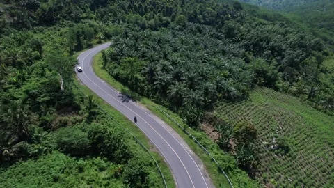 Highway in the mountains view from above Stock Footage 262293424
