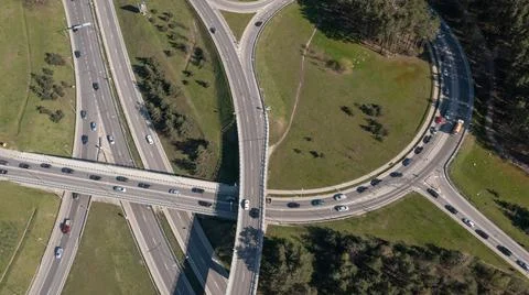 Highway Multilevel Junction Interchange Crossing Road Stock Photos