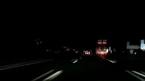 Highway night drive Stock Footage 5053577