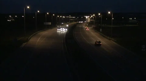 Highway by night Video stock 134532
