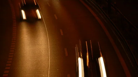 Highway at night Stock Footage