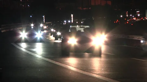 Highway at Night. Stock Footage 32348734