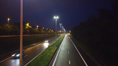 Highway at night Stock Footage 113683129