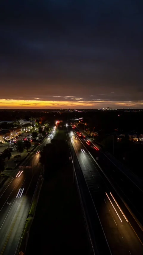 Highway Night Stock Footage 294854265