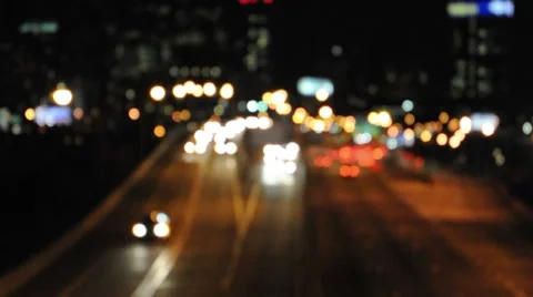Highway At Night (Handheld) Stock Footage 7732300