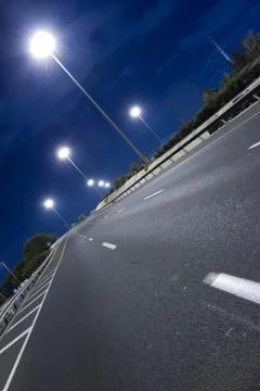 Highway at night Stock Photos