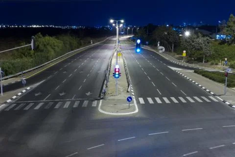 Highway at night Stock Photos