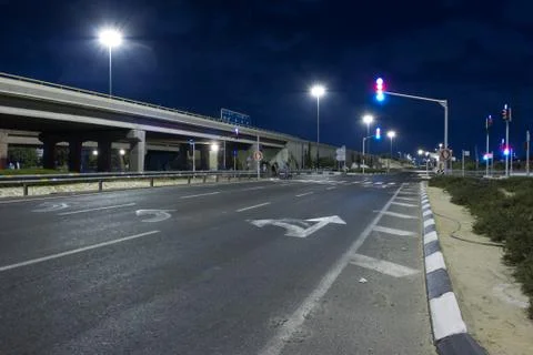 Highway at night Stock Photos