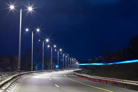 Highway at night Stock Photos