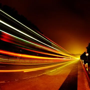 Highway at night.. Stock Photos