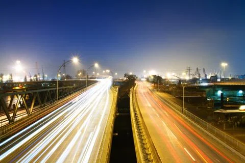 Highway at night Stock Photos