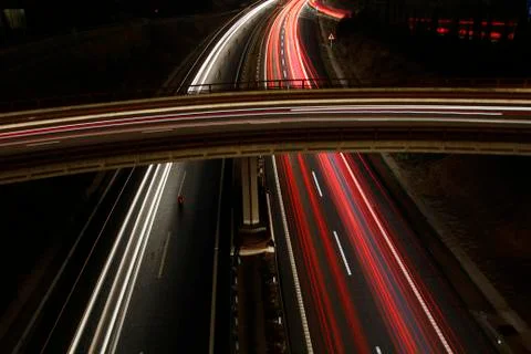 Highway at night Stock Photos