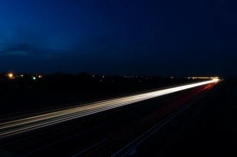 Highway at night Stock Photos