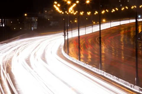 Highway at night Stock Photos