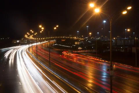 Highway at night Foto stock