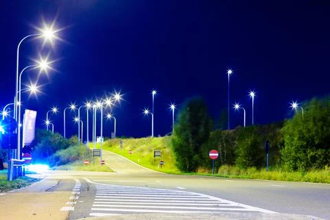 Highway at night Stock Photos
