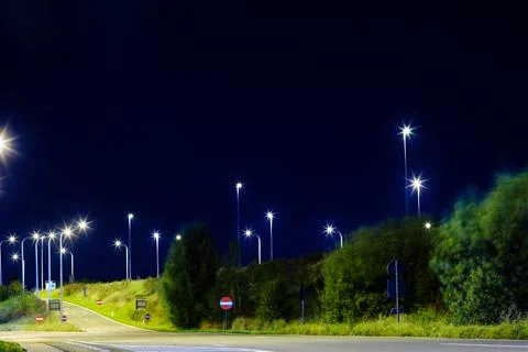 Highway at night Stock Photos