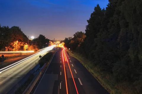 Highway at Night Stock Photos