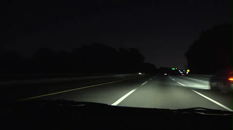 Highway at Night Time Lapse Video stock 1064981