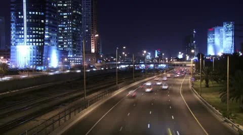 Highway night time-lapse Stock Footage 20510679