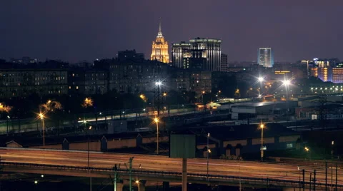 Highway at the night of Timelapse Stock Footage 67229595