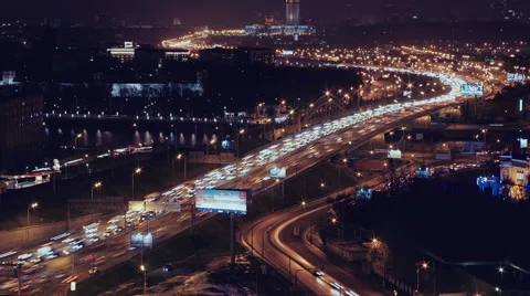 Highway at the night of Timelapse Stock Footage 67229730