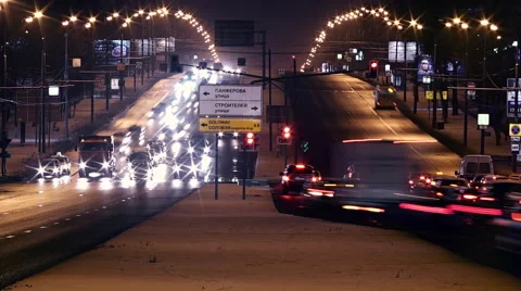 Highway at the night of Timelapse Stock Footage 67229756