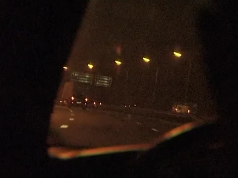 Highway at night VHS Video stock 168071304