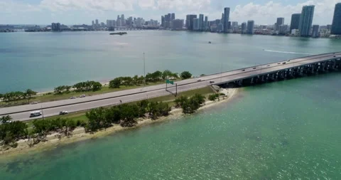 Highway over Biscayne bay Stock Footage 149646372